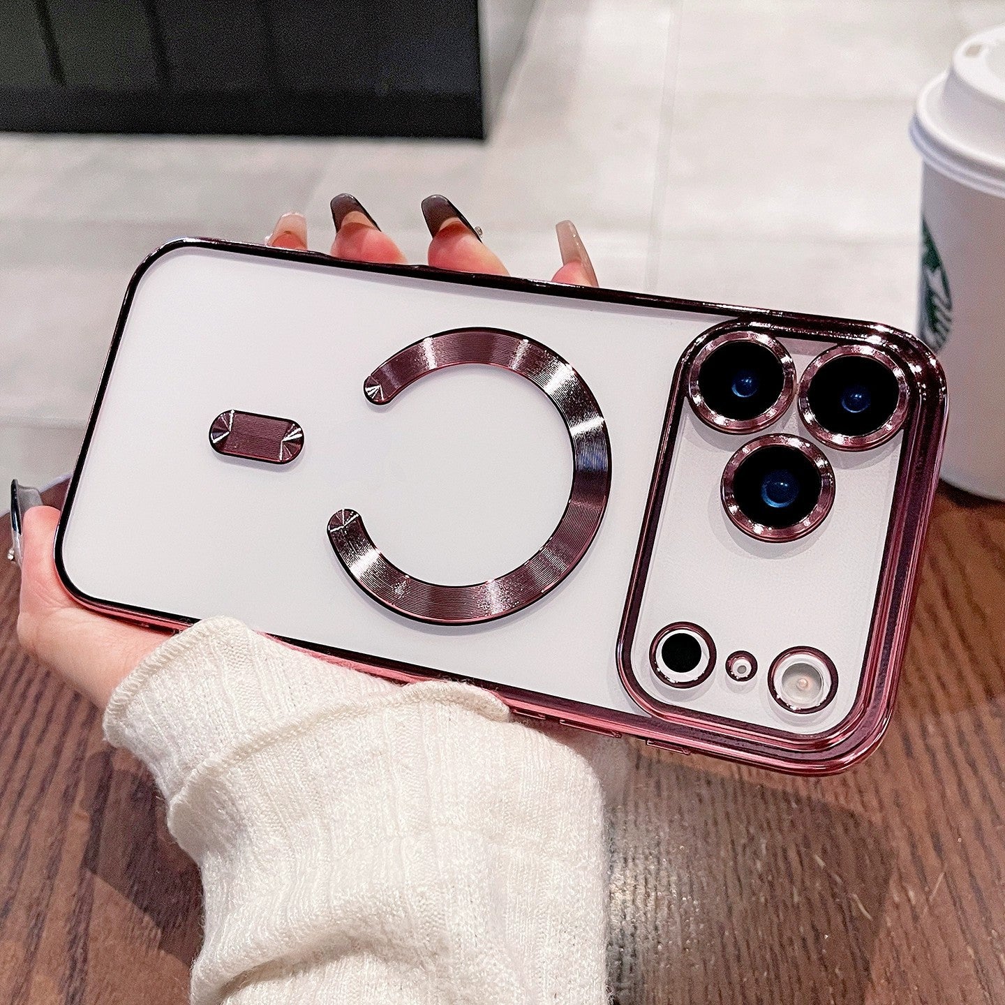 Electroplated transparent phone case