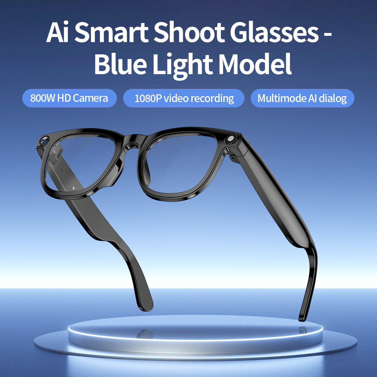Smart Glasses with 8MP Camera AI Voice Assistant 32GB Storage