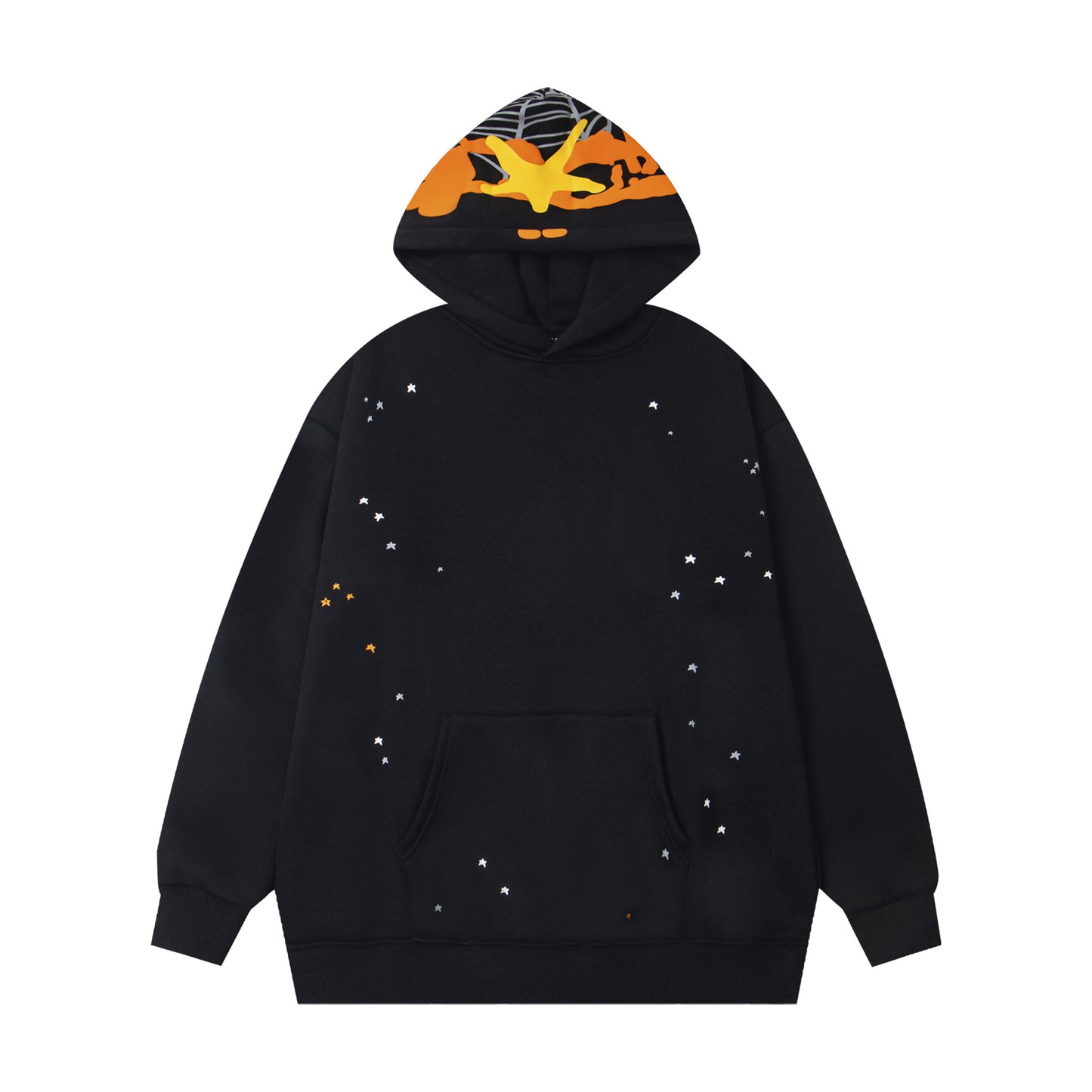 Loose fleece-lined hooded sweatshirt