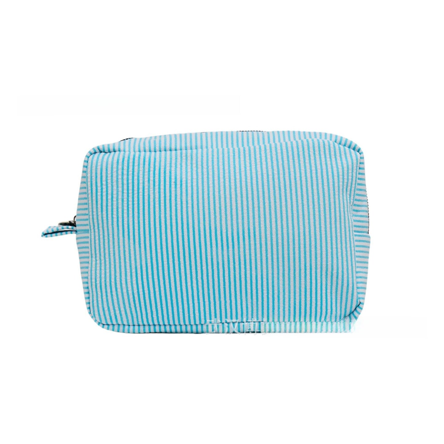 Personalized Embroidered Seersucker Cosmetic Bag