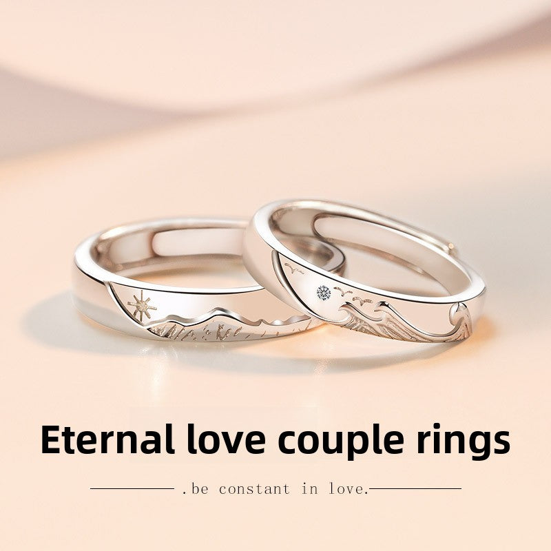 Silver Adjustable Couple Rings