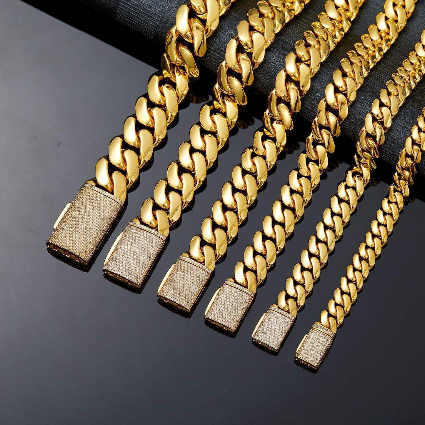 Men's Hip-Hop Copper Cuban Chain Necklace with Zircon Clasp