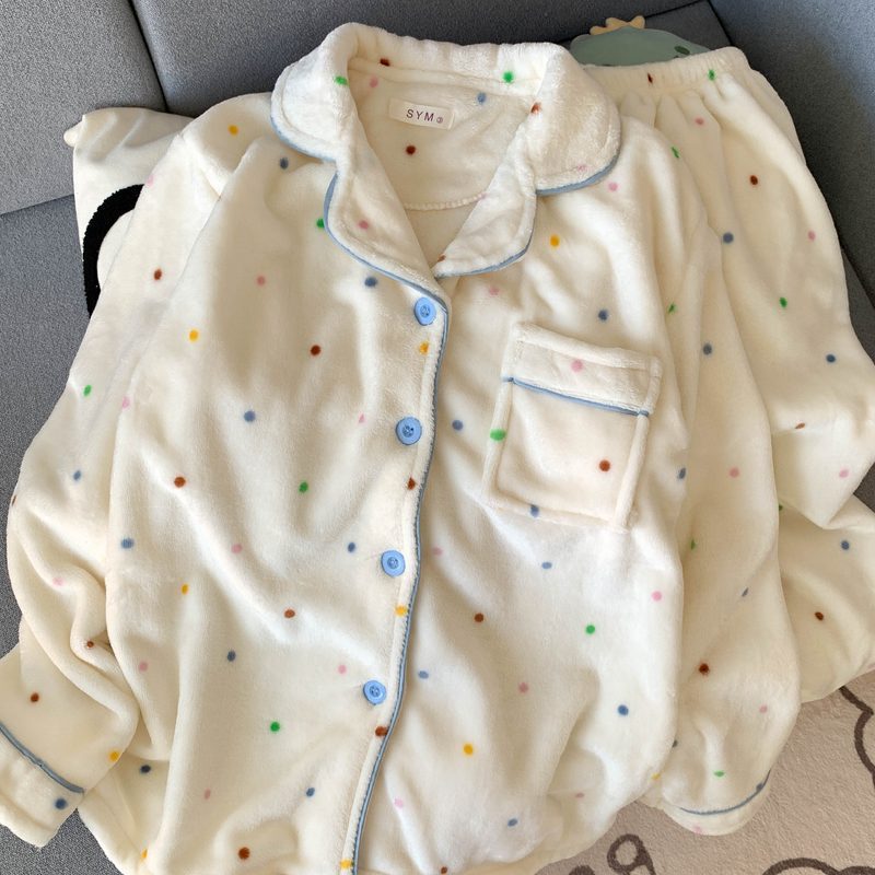 Women's Cartoon Coral Fleece Pajama Set