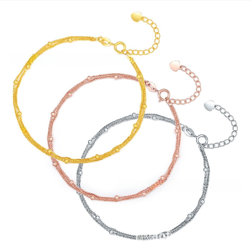 Adjustable 18K Gold Bead Bracelet