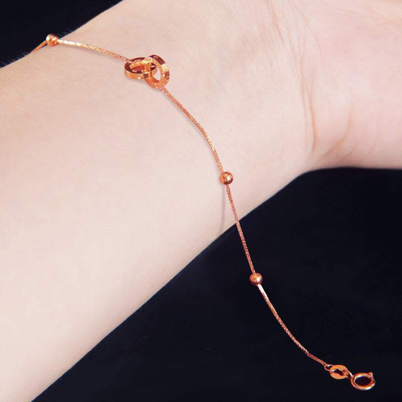 Adjustable 18K Gold Bead Bracelet