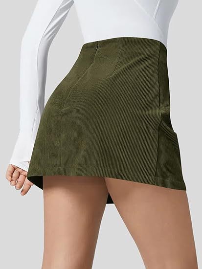 Women's Corduroy High Waist A-Line Mini Skirt