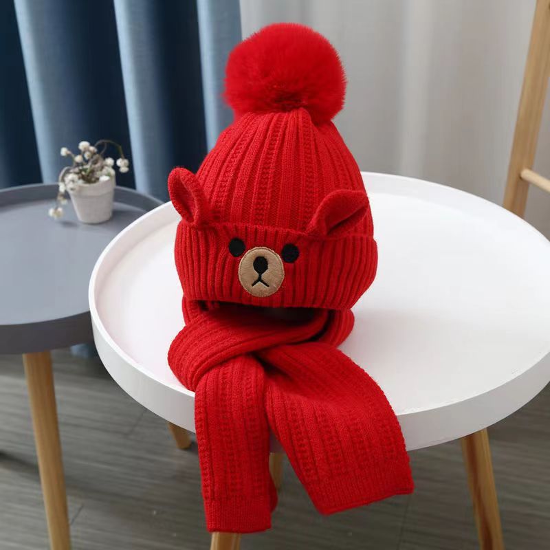 Children's Knitted Winter Hat and Scarf Set