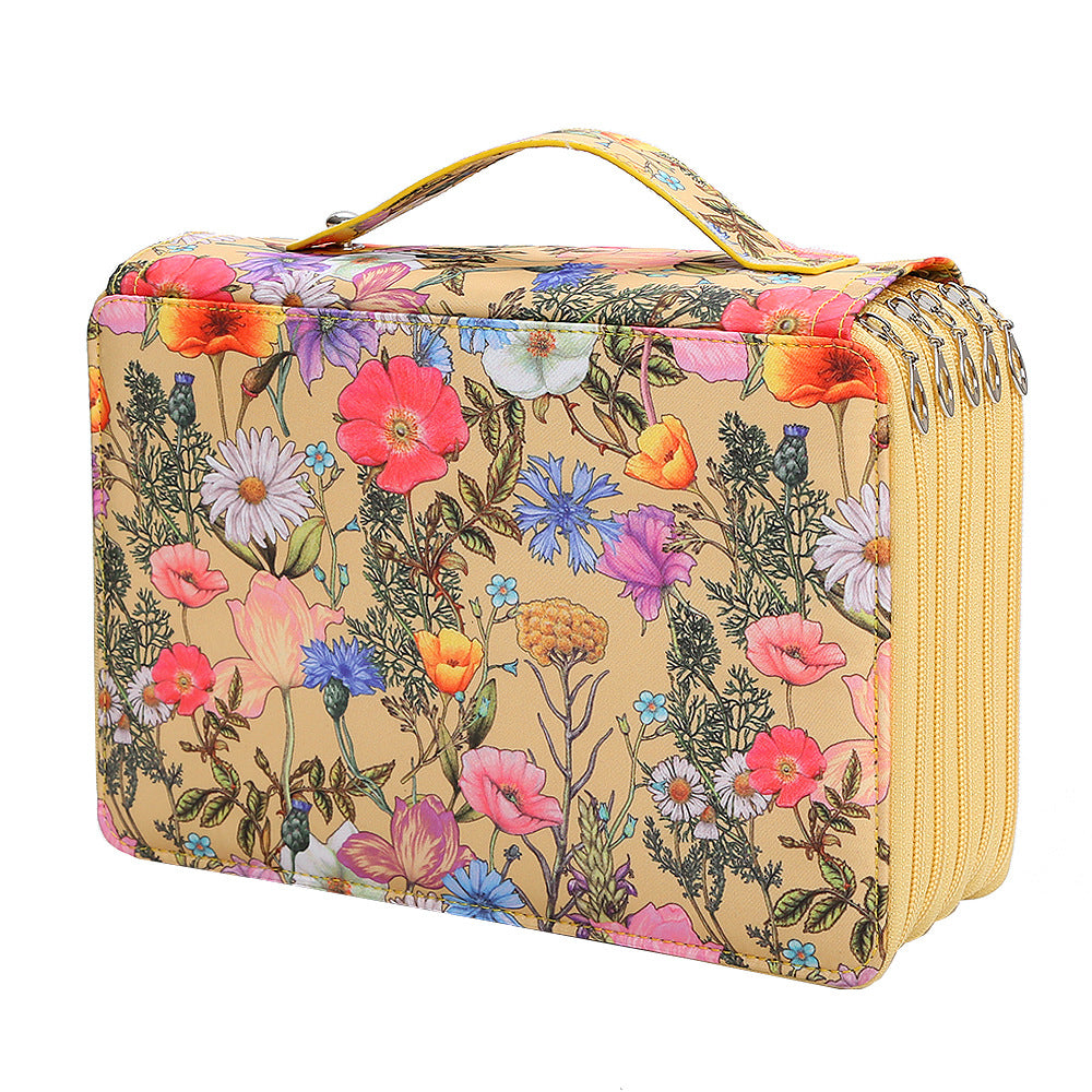 Large-capacity five-layer zippered pencil case