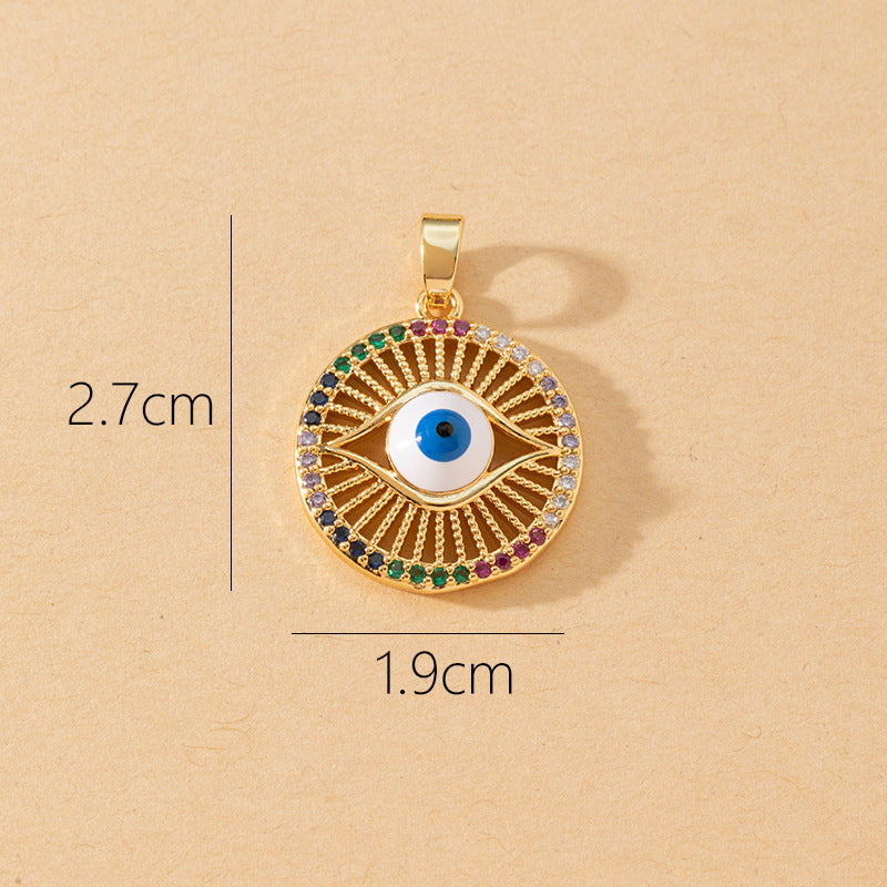 Devil's Eye Copper Pendant for DIY Jewelry