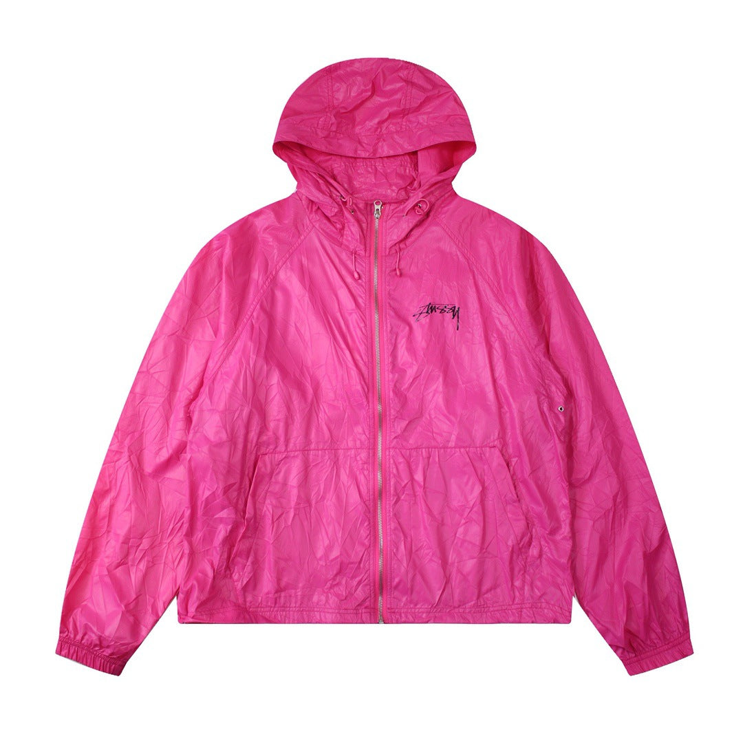 Vintage Pleated Hooded Sun Protection Jacket