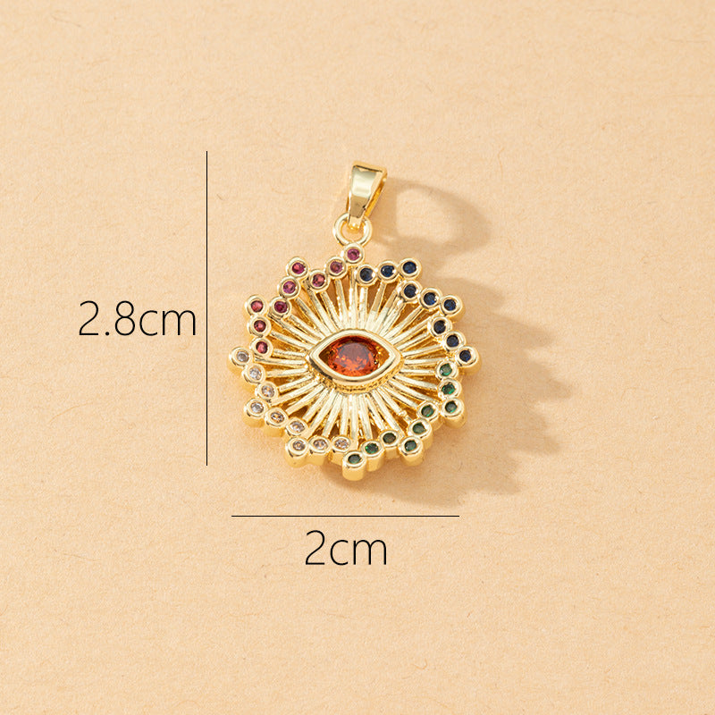 Devil's Eye Copper Pendant for DIY Jewelry