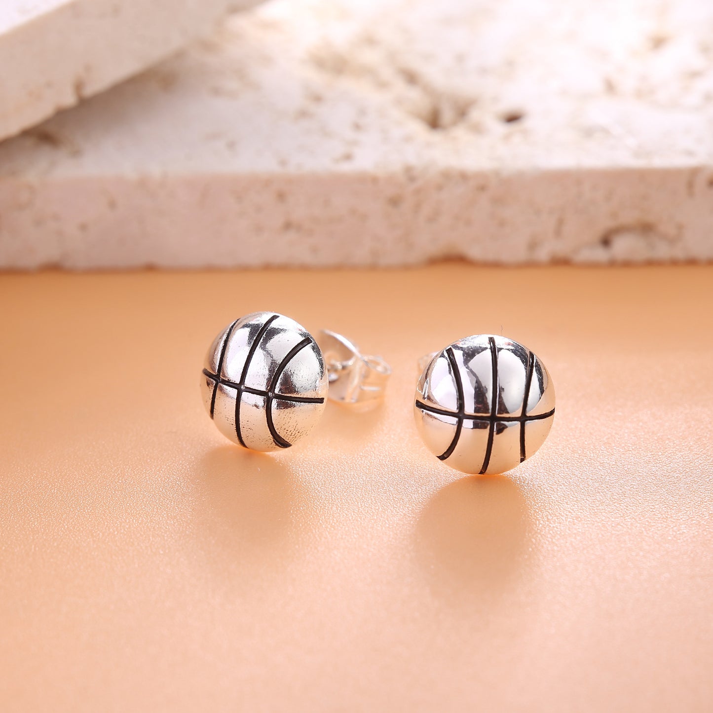 New Amazon Wholesale Sterling Silver Earrings Basketball Earrings Sports Earrings Football Copper Earrings Volleyball Baseball Earrings