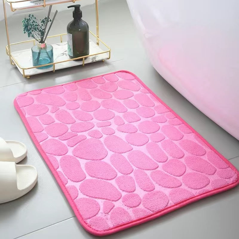 Coral Velvet Absorbent Bathroom Floor Mat Non-Slip Memory Foam Door Mat