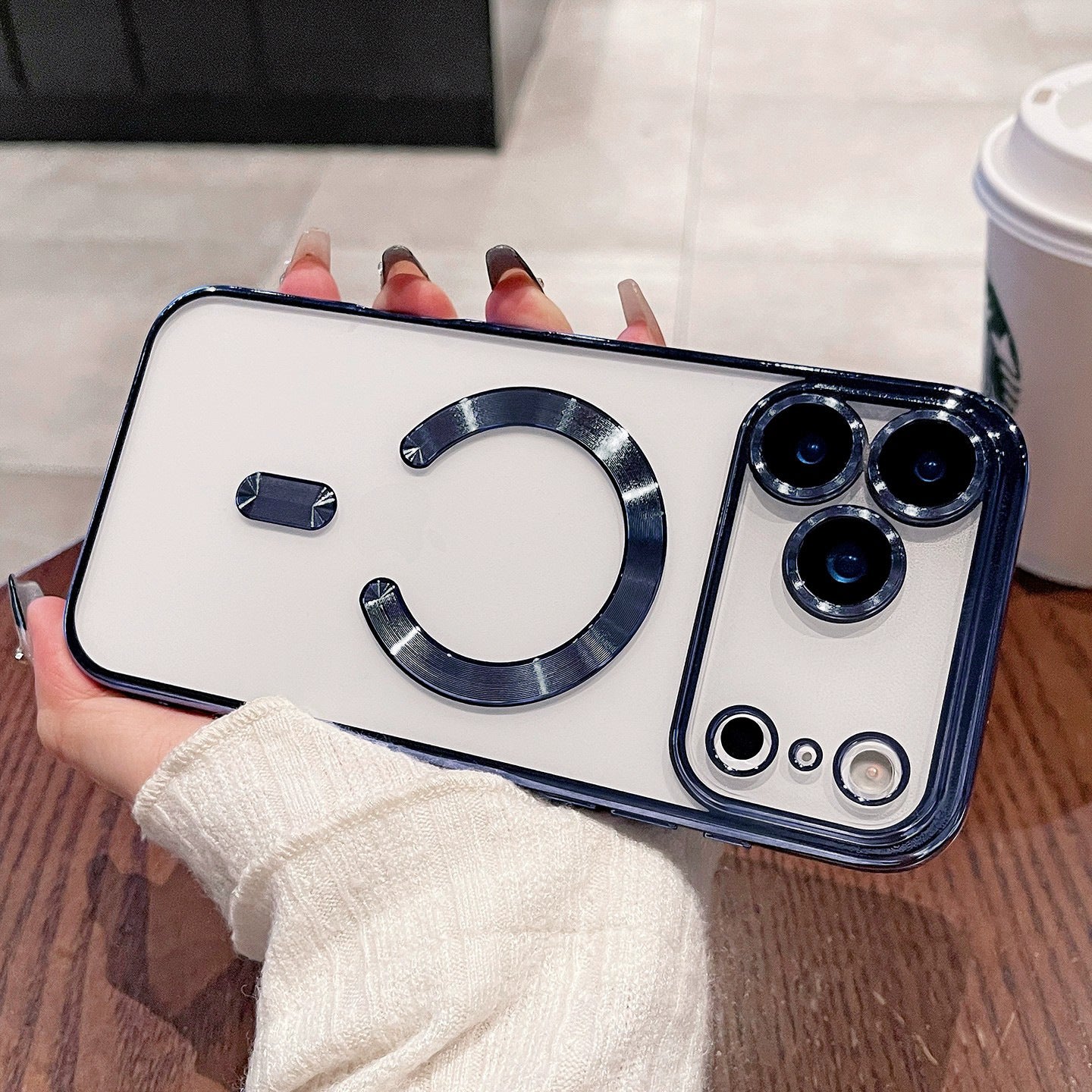 Electroplated transparent phone case