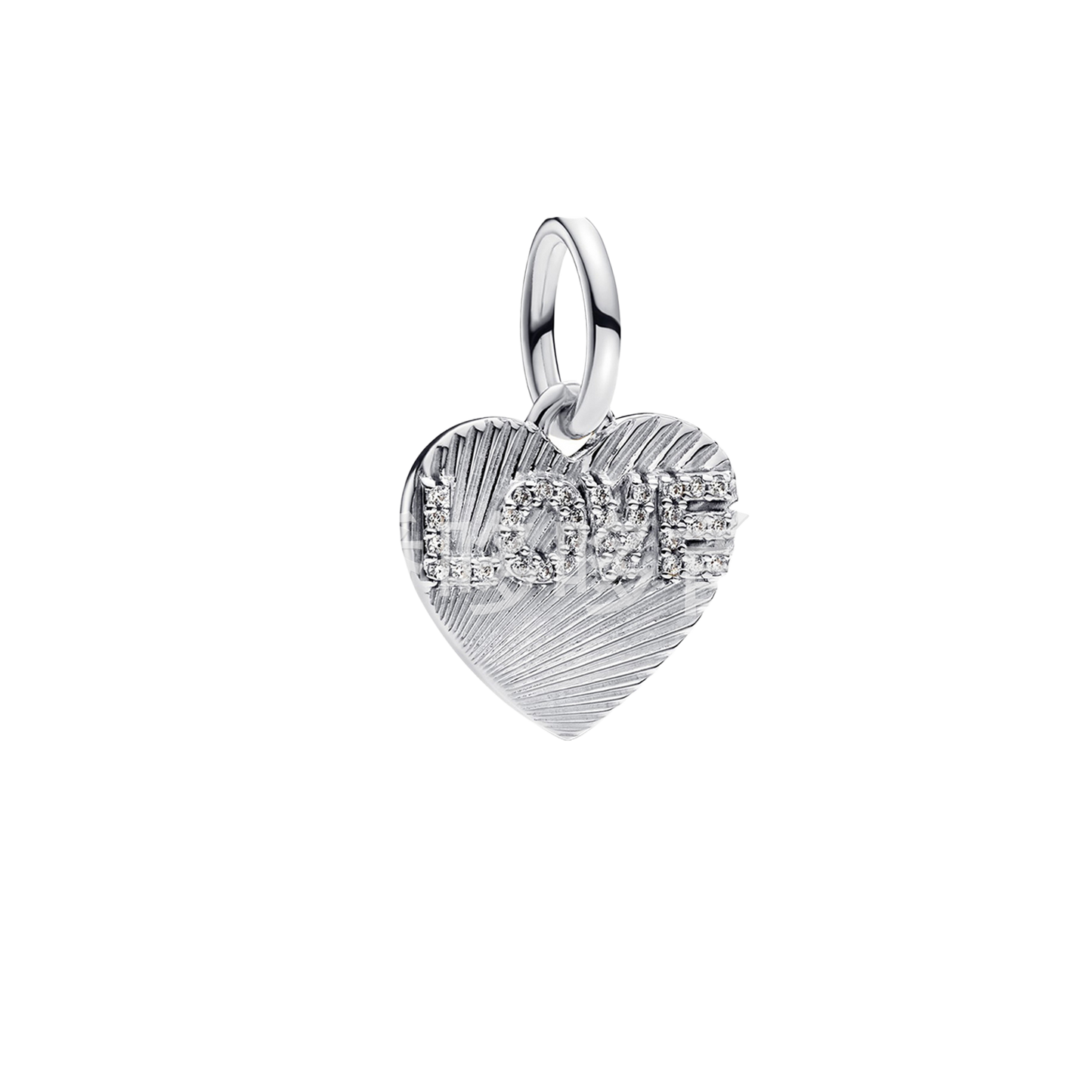 Fashion Heart Shape Silver Plated Pendant with Diamond