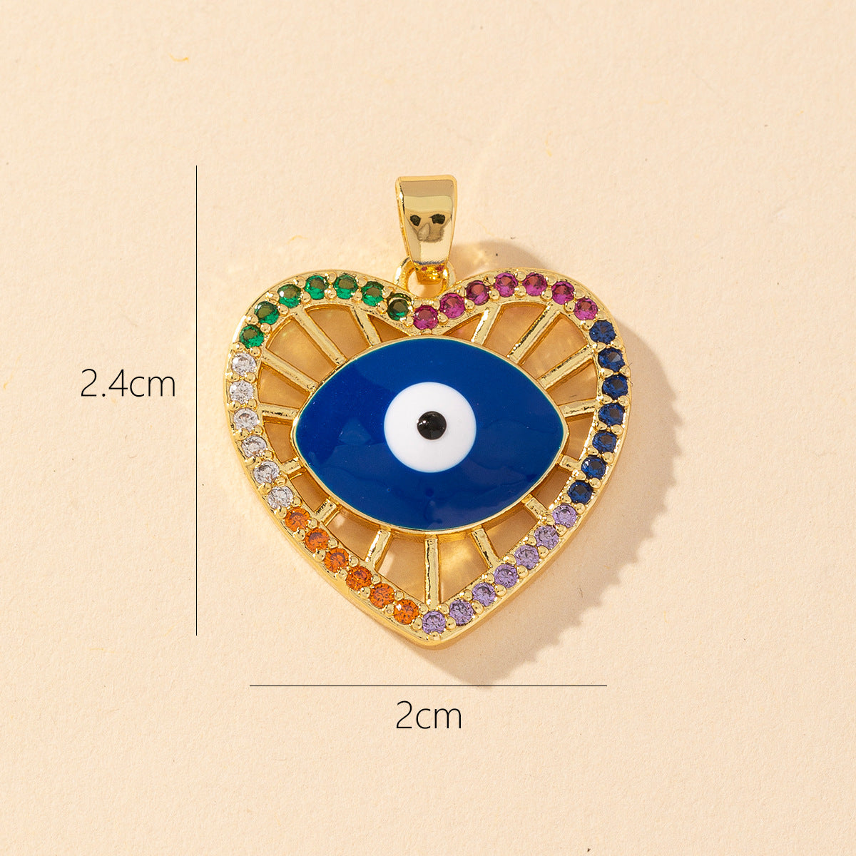 Devil's Eye Copper Pendant for DIY Jewelry