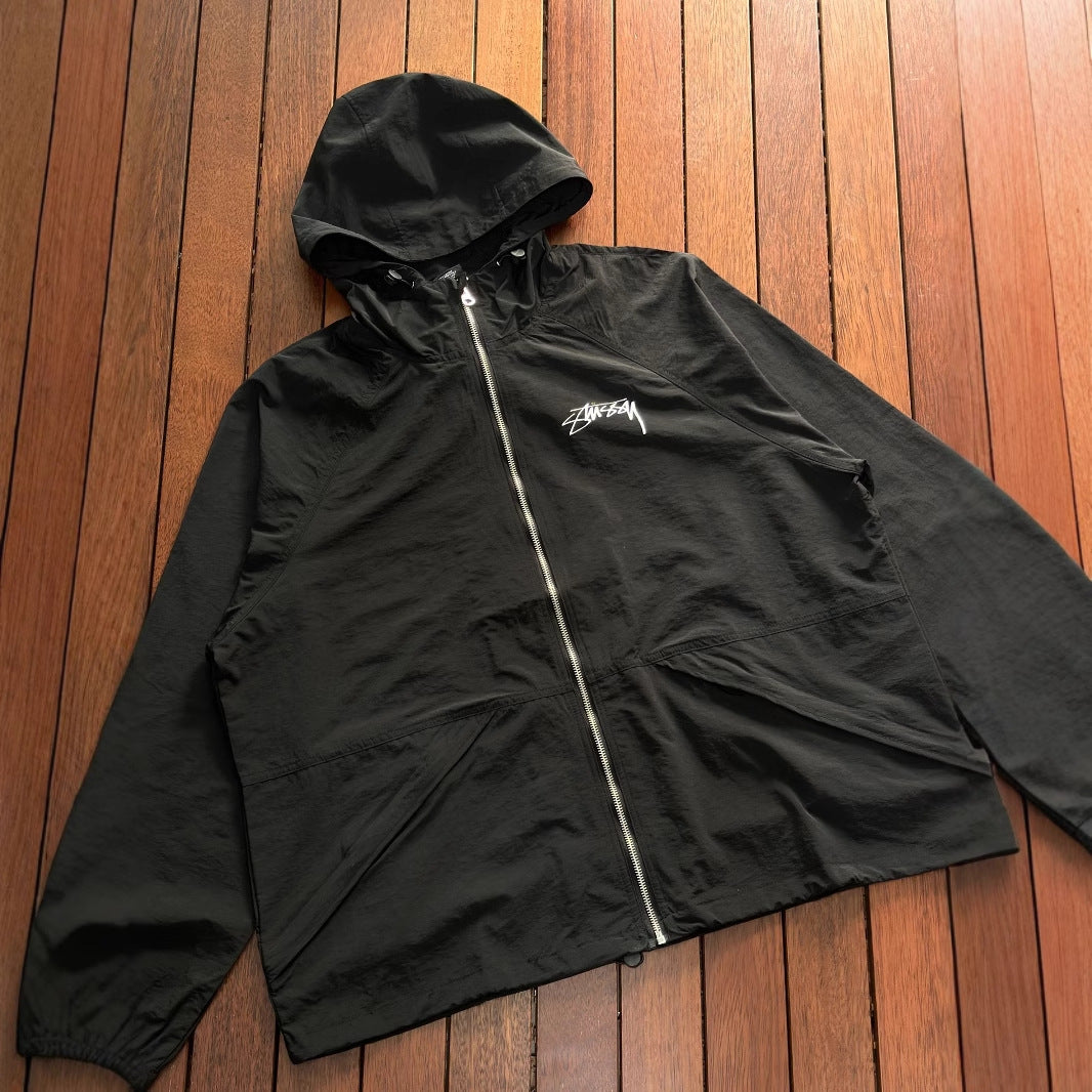 Casual Hooded Woven Windbreaker Jacket