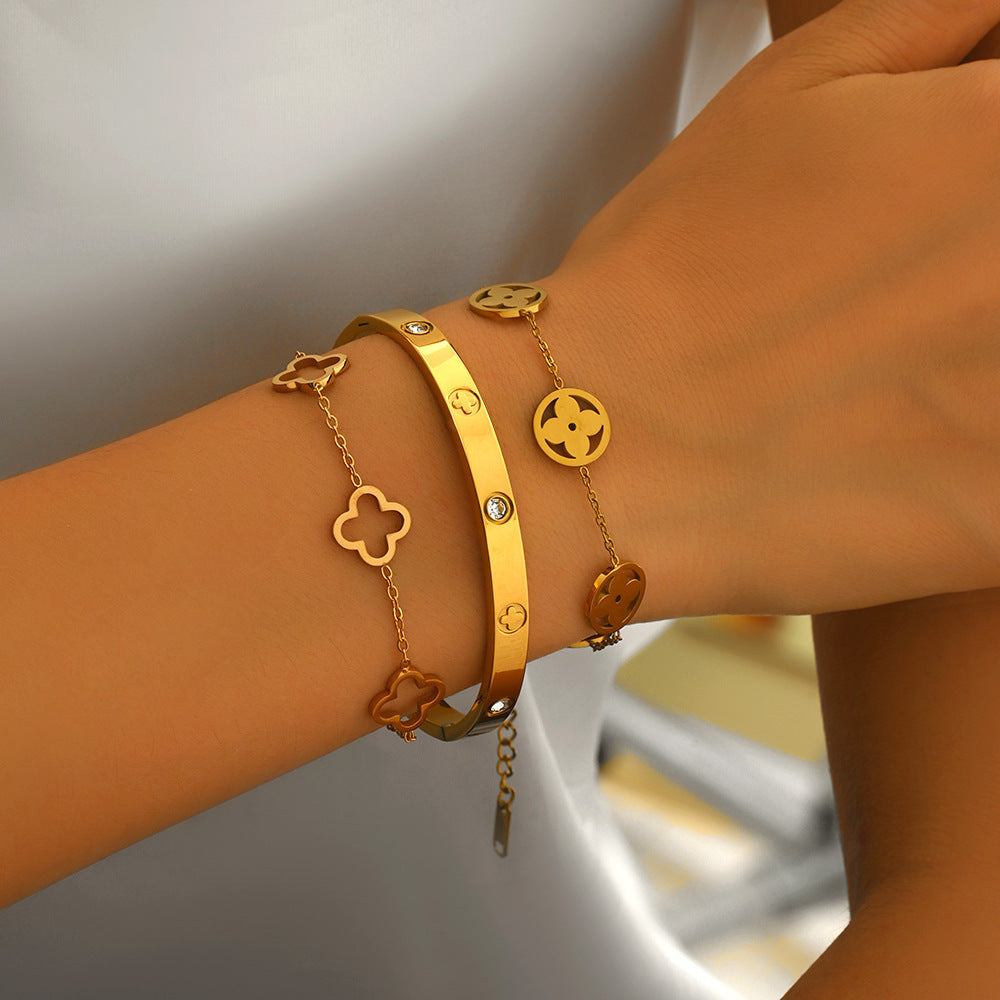 Fashion Stainless Steel Gold and Silver Bangles