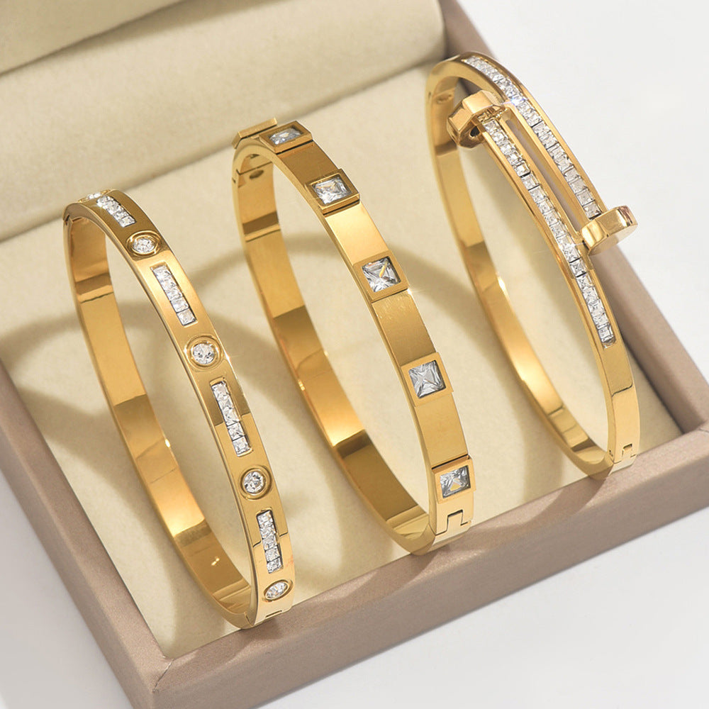 Fashion Stainless Steel Gold and Silver Bangles
