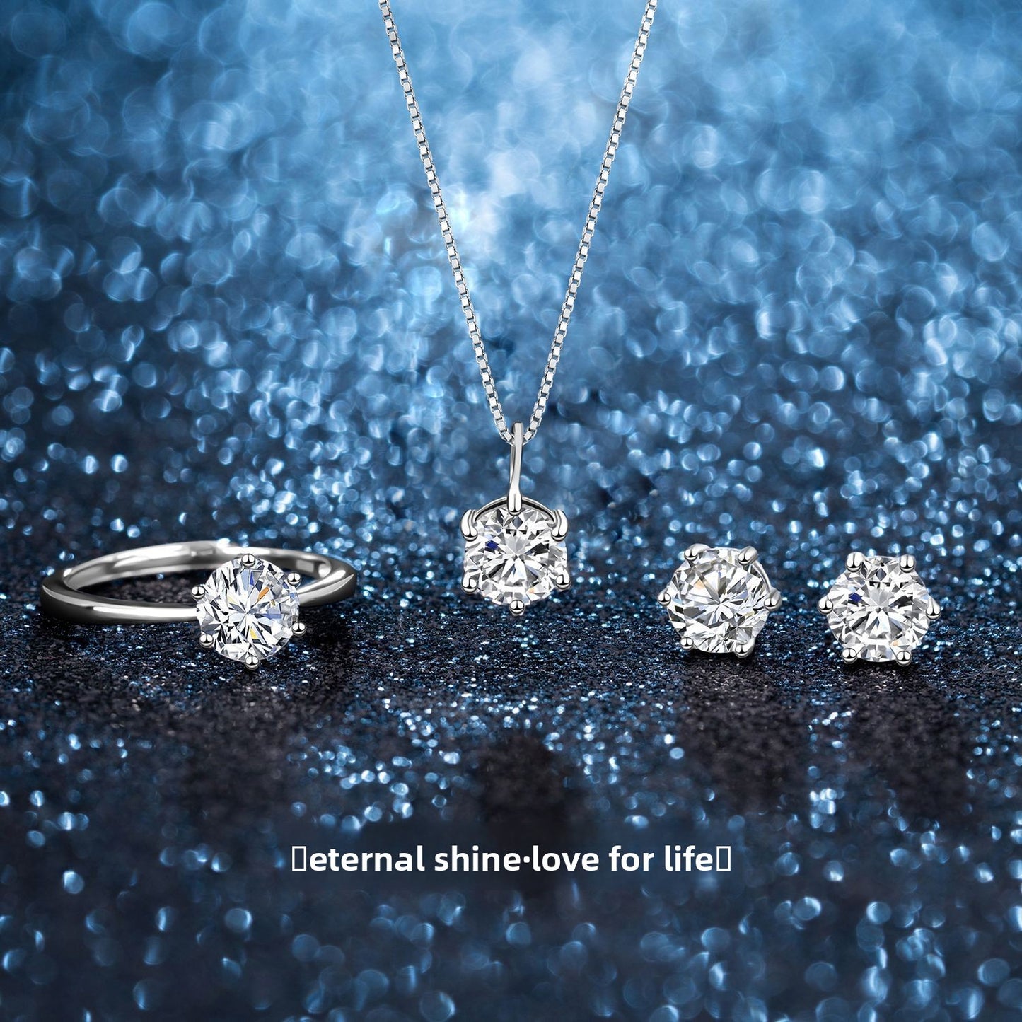 S925 Sterling Silver Moissanite Jewelry Set