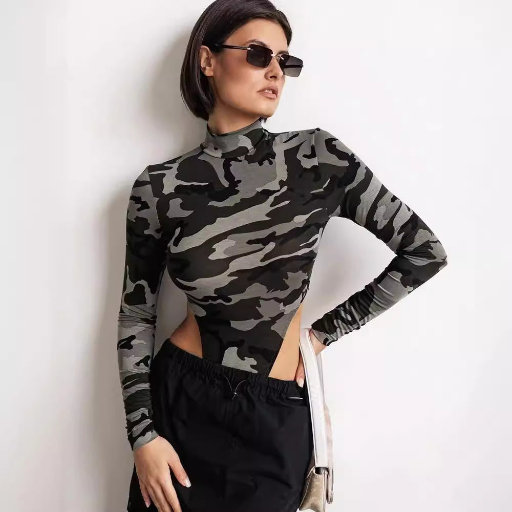 High-Stretch Semi-Turtleneck Long Sleeve