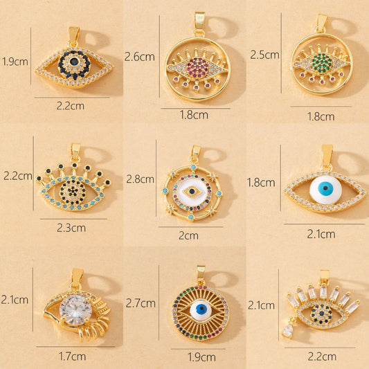 Devil's Eye Copper Pendant for DIY Jewelry