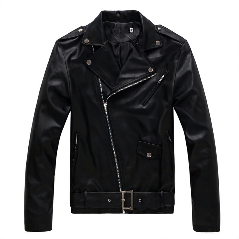 Spring and Autumn New Korean Style Motorcycle Slim Fit Leather Jacket Men's Leather Jacket British Fashion Men's Leather Jacket