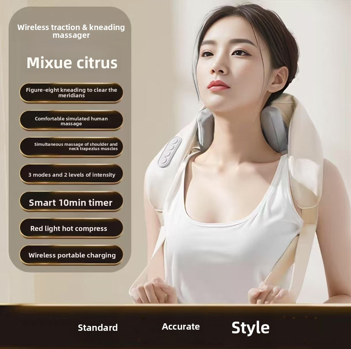 U-Shaped Neck and Shoulder Massager with Heat Therapy