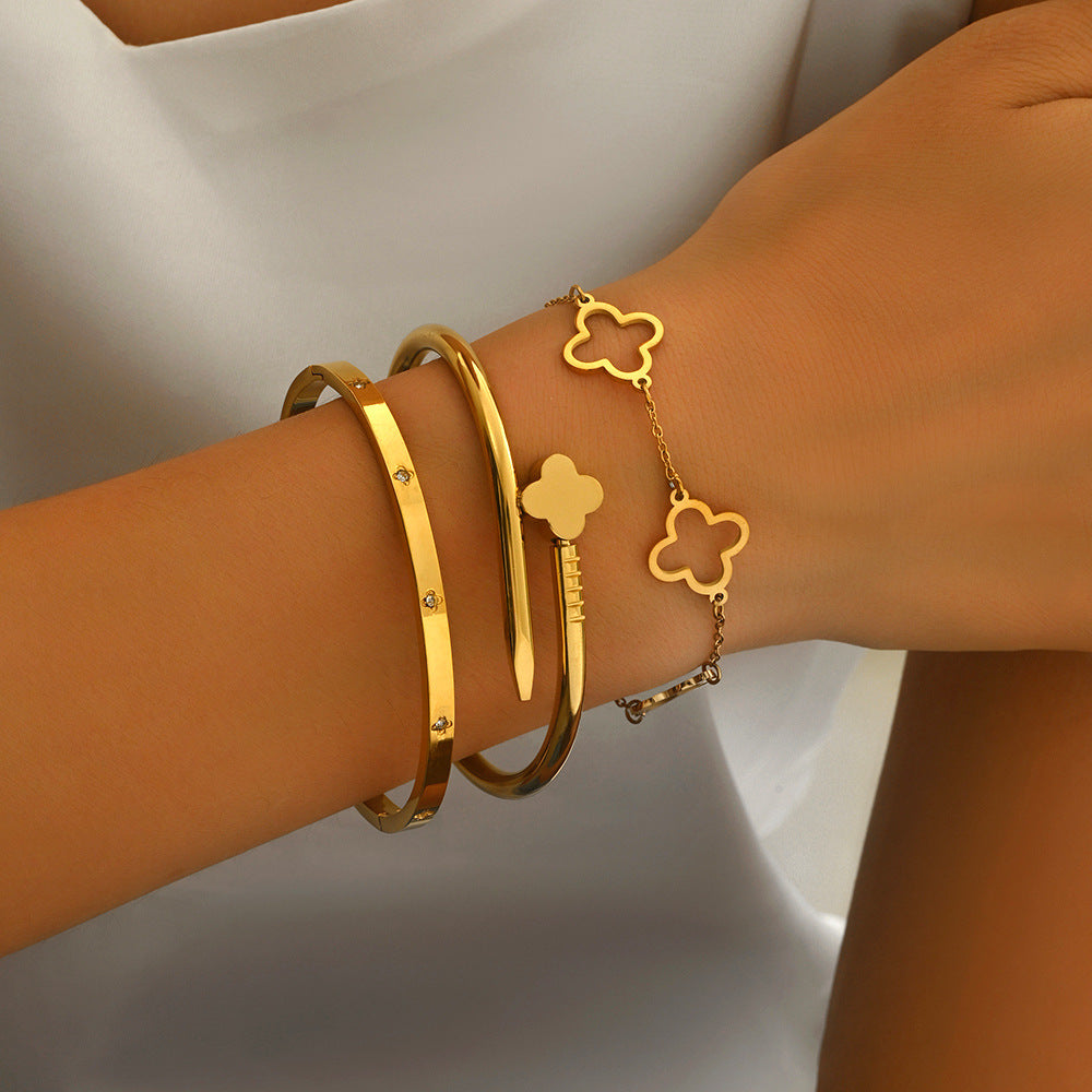 Fashion Stainless Steel Gold and Silver Bangles