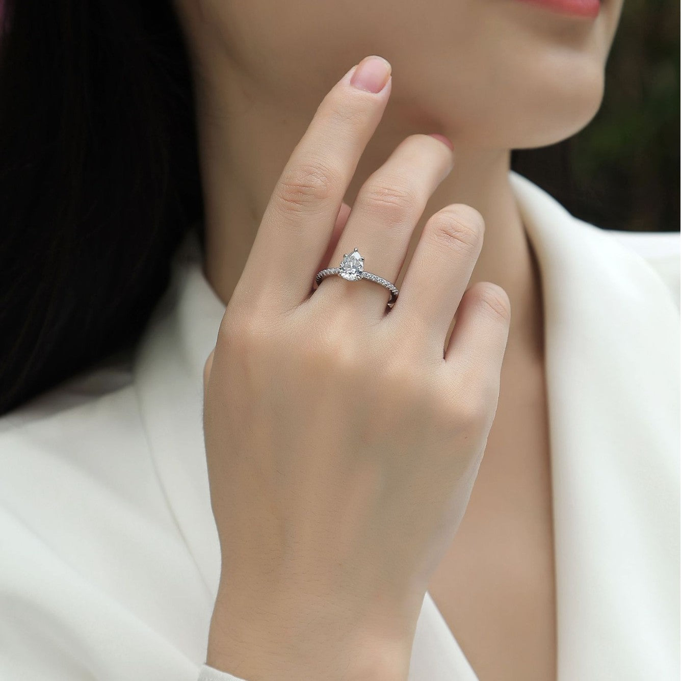 Moissanite 925 Sterling Silver Irregular Ring