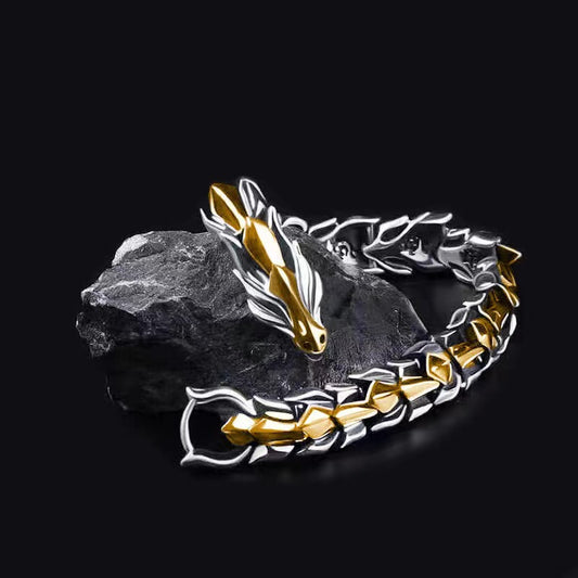Retro Distressed Dragon Alloy Bracelet