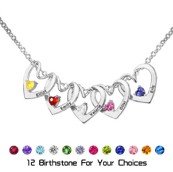 Heart-shaped diamond-studded necklace
