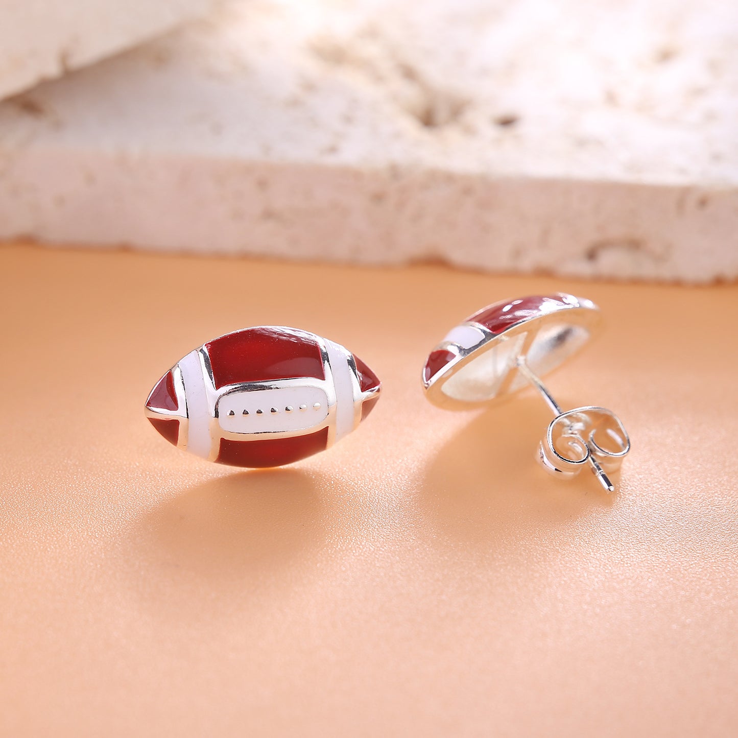 New Amazon Wholesale Sterling Silver Earrings Basketball Earrings Sports Earrings Football Copper Earrings Volleyball Baseball Earrings