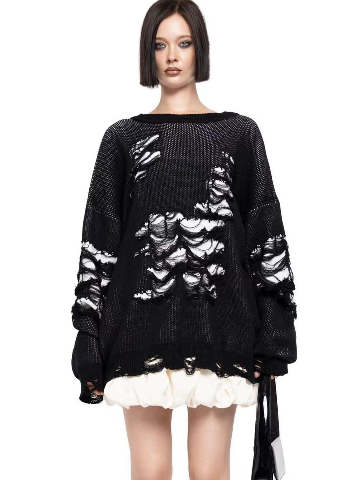 Worn-out woolen women's clothing